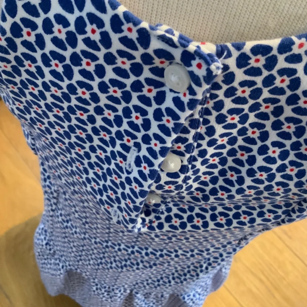 Janie & Jack Blue, White and Red flower pattern dress Size 10